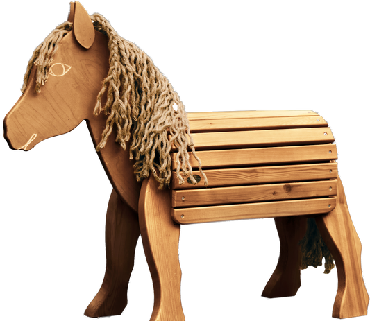 Holzpferd, Gartenpferd, Voltigierpferd 59cm Seite