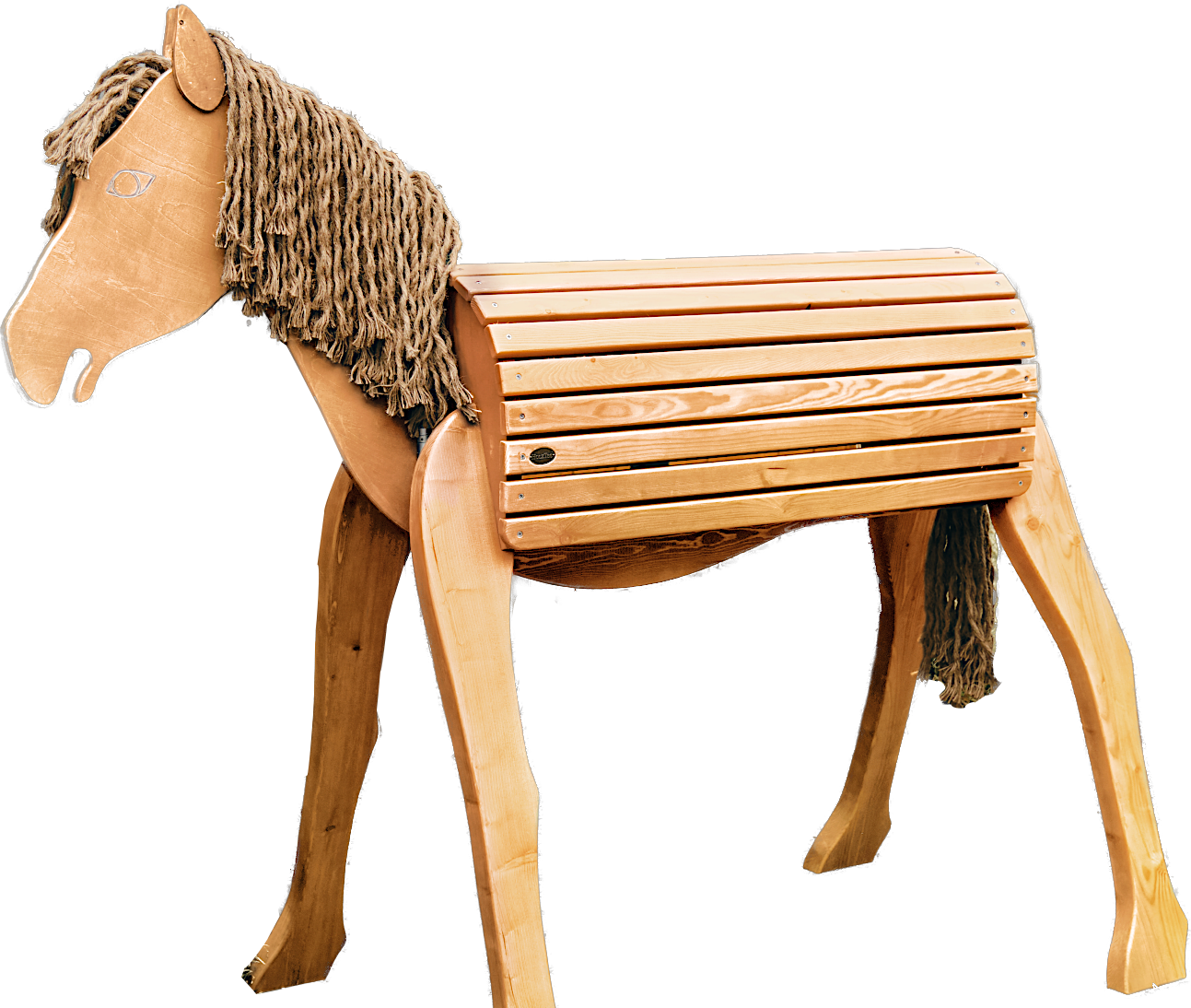 Holzpferd, Gartenpferd, Voltigierpferd 109cm Profil