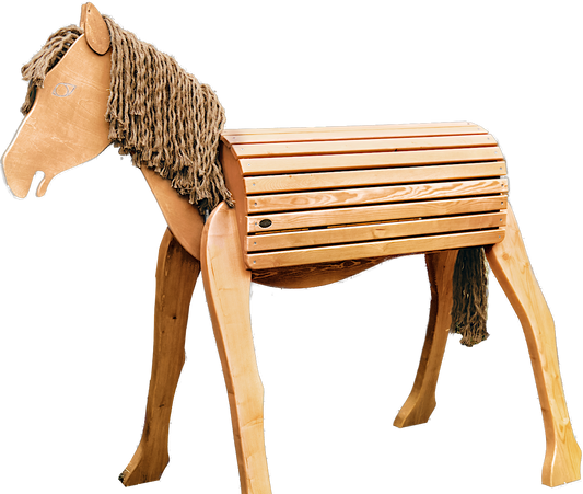 Holzpferd, Gartenpferd, Voltigierpferd 109cm Profil