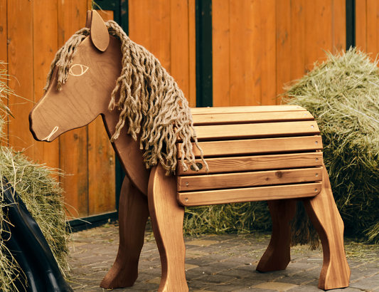 Holzpferd, Gartenpferd, Voltigierpferd 59cm Profil