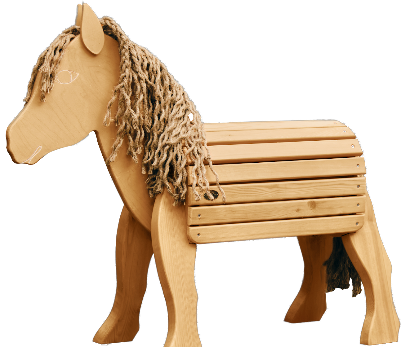 Holzpferd, Gartenpferd, Voltigierpferd 59cm Seite