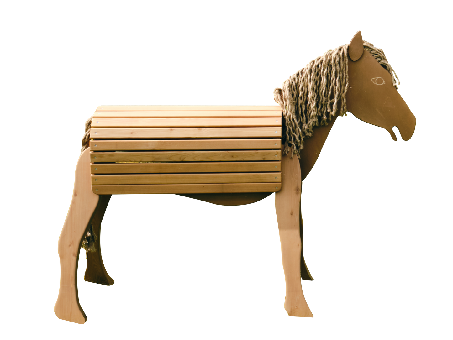 Holzpferd, Gartenpferd, Voltigierpferd 109cm Seite