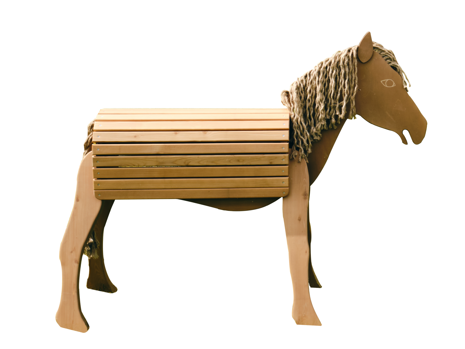 Holzpferd, Gartenpferd, Voltigierpferd 109cm Seite